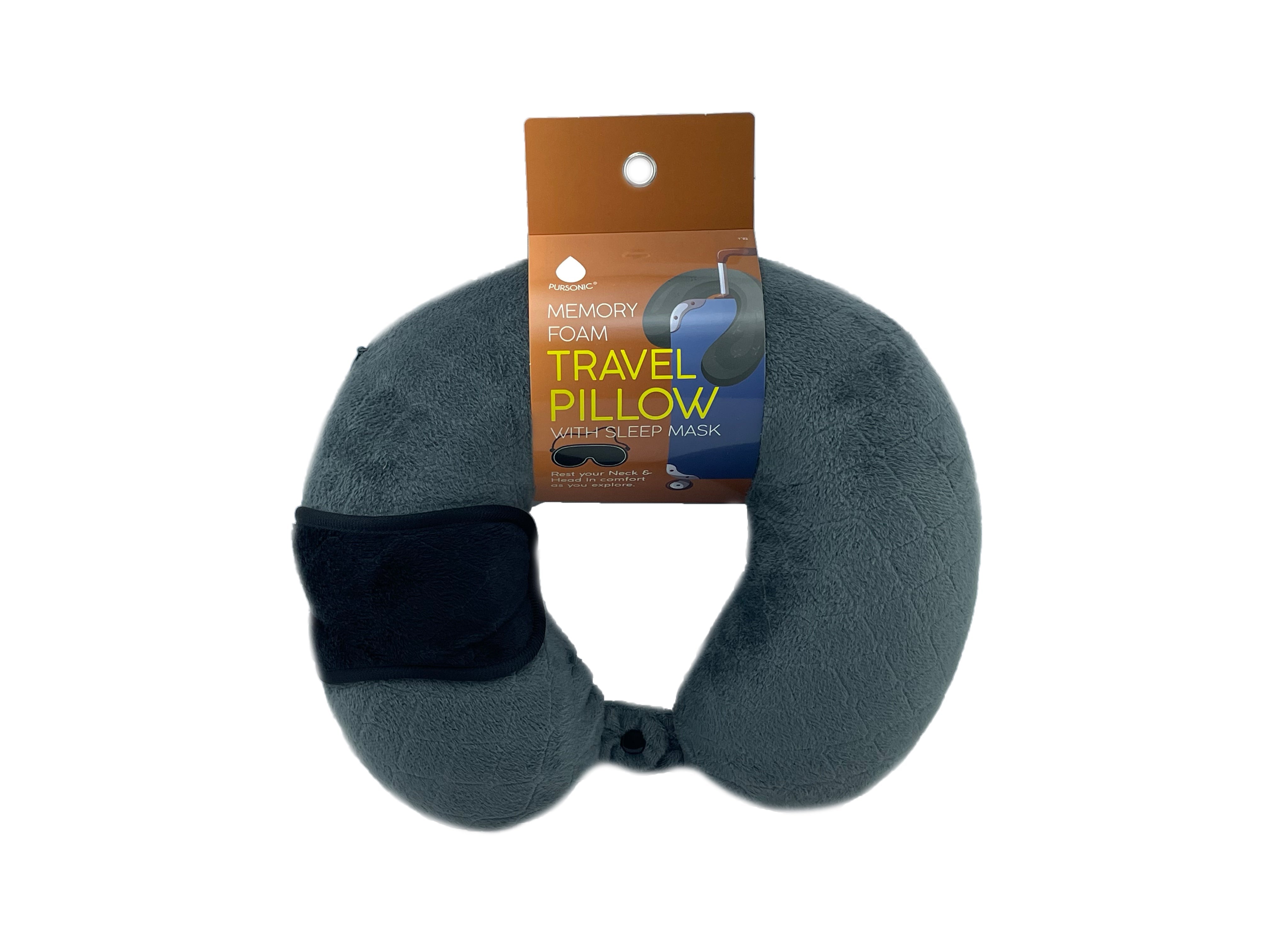 Pursonic Memory Foam Travel Pillow With Sleep Mask Comfort - Rosetta Creative Boutique